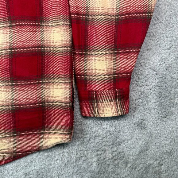 Orvis Big Bear Heavyweight Double Brushed Flannel Button Down Shirt Hand Warmer - Picture 8 of 15